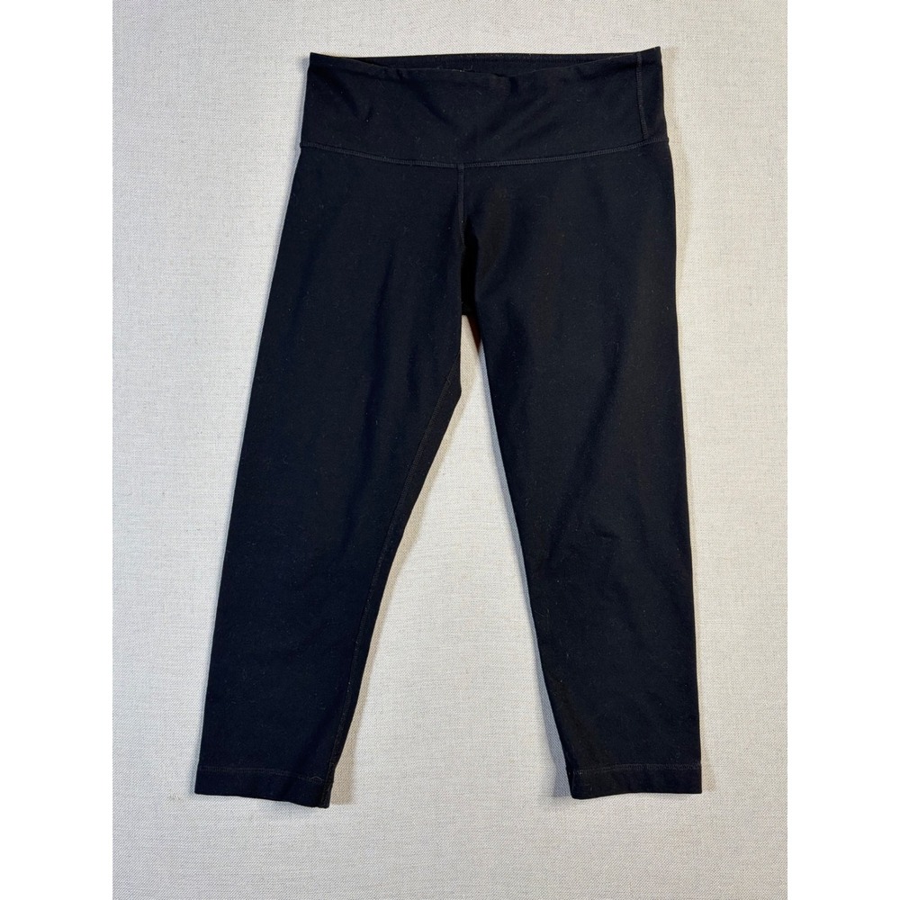 Lululemon Black Wunder Under Crop Leggings Womens Size 6 High Rise Yoga Pants